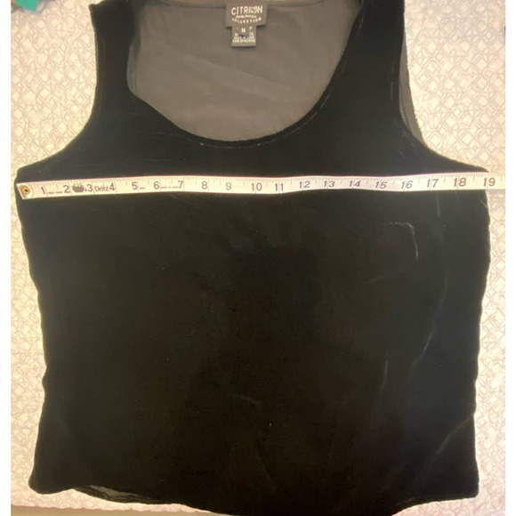 Citron Santa Monica Velvet Black Tank Top Silk Blend Size Medium - Picture 7 of 9